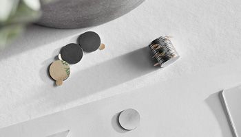Disc magnets, self-adhesive
