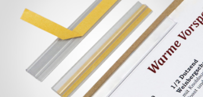 Slide binders self-adhesive