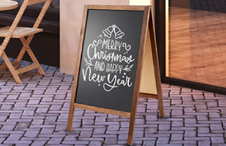 Wooden pavement sign