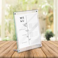 Menu holder L-shaped