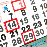 Date indicators for 3-month-calendars
