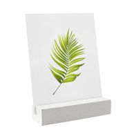Card holder wood 100 mm | white  | angled insertion slot  | lacquered 