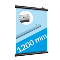 Upínací lišty na plakáty z hliníku, rozevírací 1200 mm | černá 