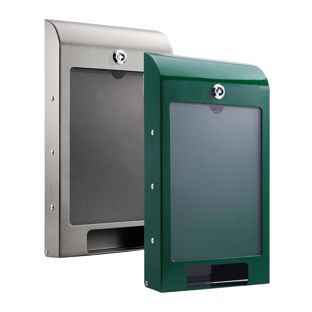 Dog bag dispenser, with A4 info tray, steel 