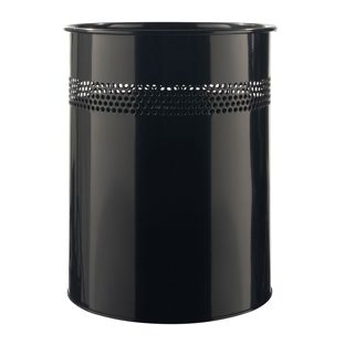 Metal waste paper bin black 