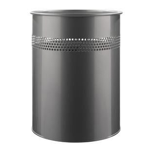 Metal waste paper bin silver 