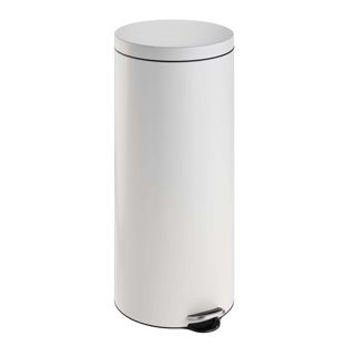 Pedal bin 30l steel  | white  | matt 