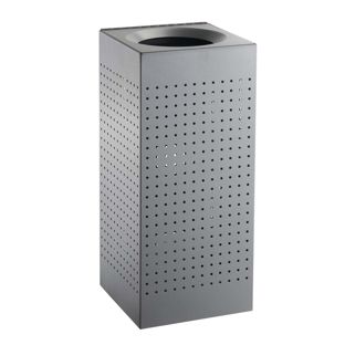 Waste bin, for outside, steel, grey 60 l 