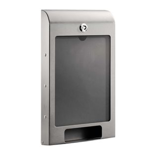 Dog bag dispenser, with A4 info tray, steel null