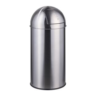 Push bin, stainless steel matt silver 35 l 
