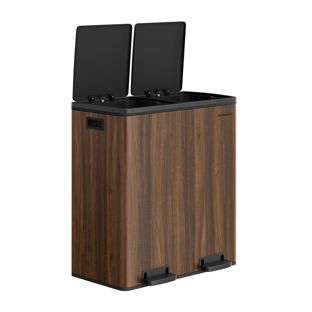 Pedal bin, 2 x 30 litres, Softclose
 wood look
