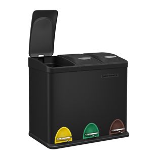 Pedal bin, 3 x 8 litres
 black