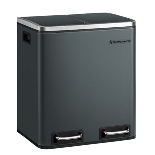 Pedal bin, 2 x 15 litres, Softclose dark grey