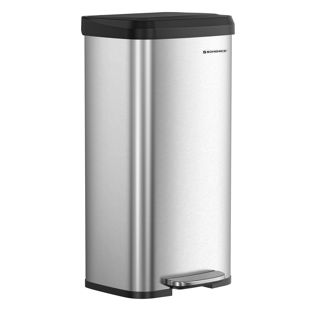 Pedal bin, 68-litre, silver, stainless steel
 