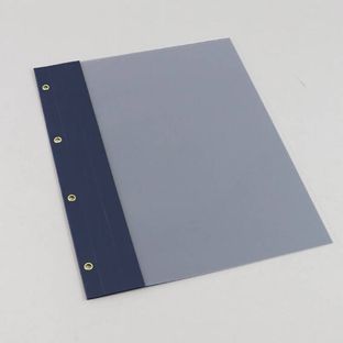 Balance sheet folder A4, 4 eyelets, quick staple, high gloss cardboard dark blue 