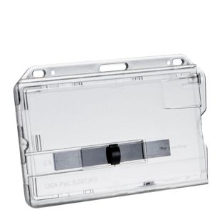 ID card holder hard plastic with black slider 