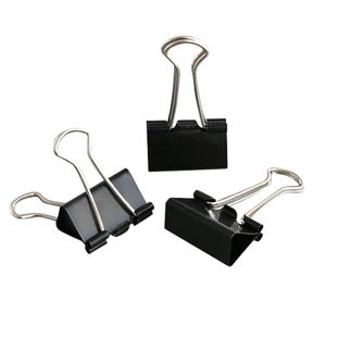 Fold back clips, black 25 mm