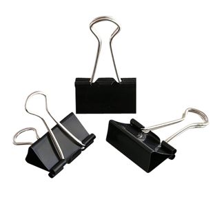 Fold back clips, black 32 mm