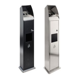 Standing ashtray with waste bin 