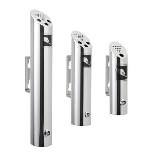 Wall-mounted ashtray MELBOURNE, stainless steel, silver 
