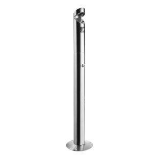 Standing ashtray, stainless steel, matt silver 