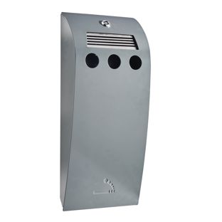 Wall-mounted ashtray BRISBANE, steel, grey 