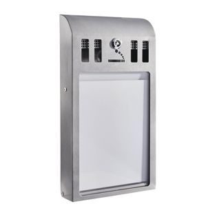 Wall-mounted ashtray PERTH, steel, grey 