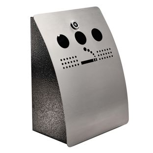 Wall-mounted ashtray HOBART, steel, silver 