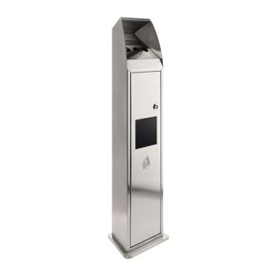 Standing ashtray bin, stainless steel null