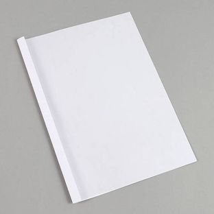 Obal pro tepelnou laminaci A4 s drážkou, lepenka ve vzhledu kůže, 40 listů, bílá  | 240 g/m² | 4 mm