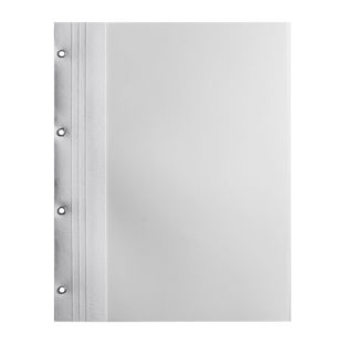 Balance sheet folder A4, 4 eyelets, quick staple, high gloss cardboard white 