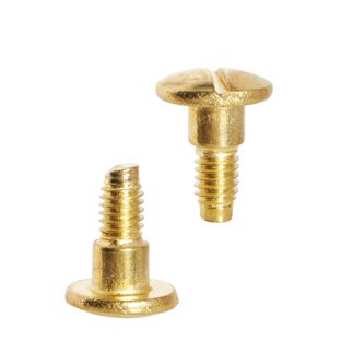 Hlavy s drážkou pro knihařské šrouby, 7,5 mm, s prodloužením 4 mm, pomosazené 