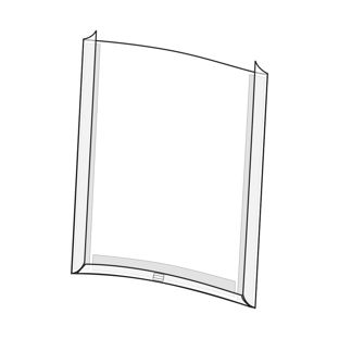 Poster pockets open front with pen holder, backside 3 high performance adhesive strips (PET-carrier)  | Portrait 
