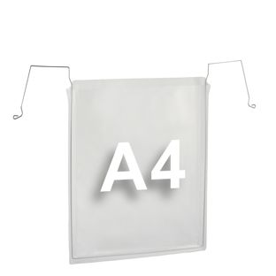 A4 wire frame pockets, short-edge opening 