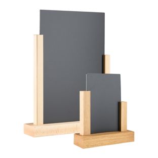 Menu holder wood with chalkboard 