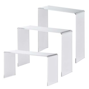 Acrylic riser, transparent, rectangular 