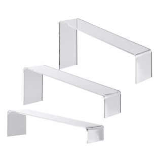 Acrylic riser, transparent, slanted 