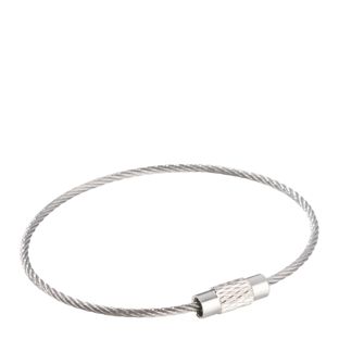 Wire keyrings with screw connector, silver 
