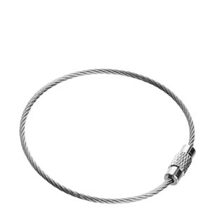 Drátěné lanko s otočným zapínáním, 220 mm, stříbrné 220 mm | 100 kusů (sáček se zipem) 