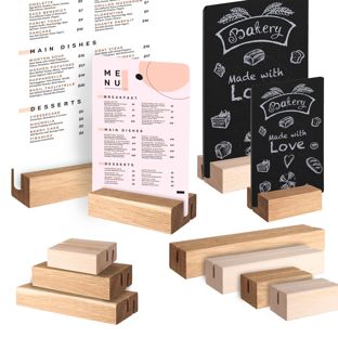 Card holder wood, base for variable insertion system MODUL 