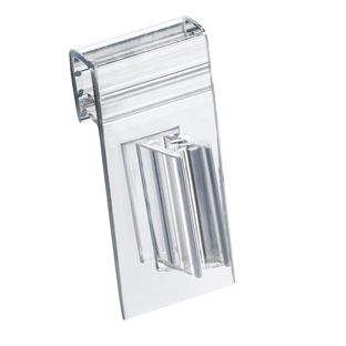 Regálová zarážka s klipem k zavěšení na lišty na cenovky 