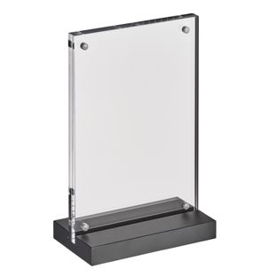 Magnetic T-menu holder with matt black base 