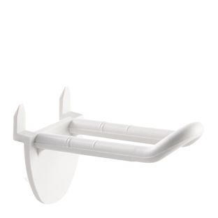 Display hooks with automatic insertion hooks, double plastic prong, white 50 mm