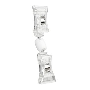 Sign-clip with two small clamps, transparent without extension 