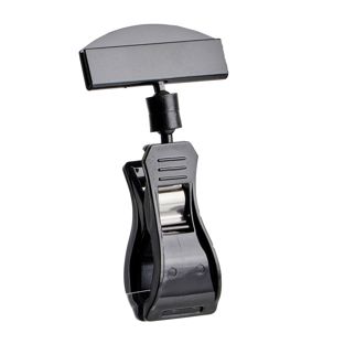 Sign-clip with big clamp and price tag holder black 