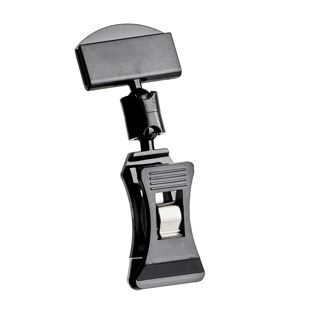 Sign-clip with small clamp and small price tag holder, black 