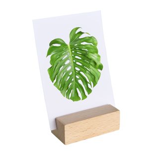 Card holder wood 60 mm | Beech  | angled insertion slot  | natural 