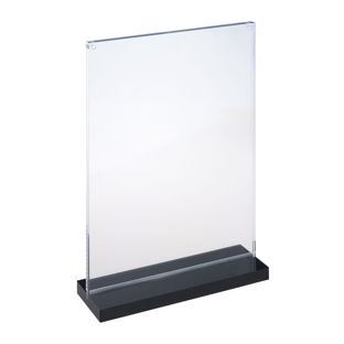 Magnetic menu holder, T-shaped, with black base A5 - 148 x 210 mm  | portrait 