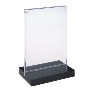 Magnetic menu holder, T-shaped, with black base A6 - 105 x 148 mm  | portrait 