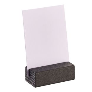 Card holder wood 60 mm | black  | straight insertion slot  | stained 